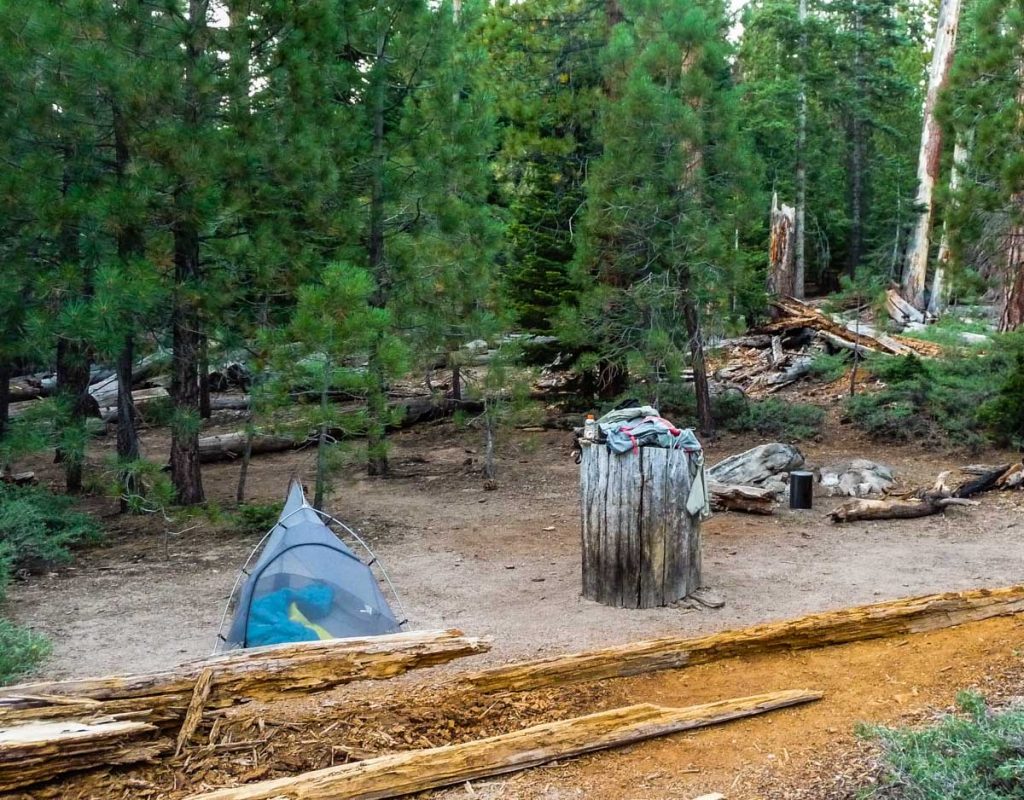 Campsite at Clouds Rest Trail Junction