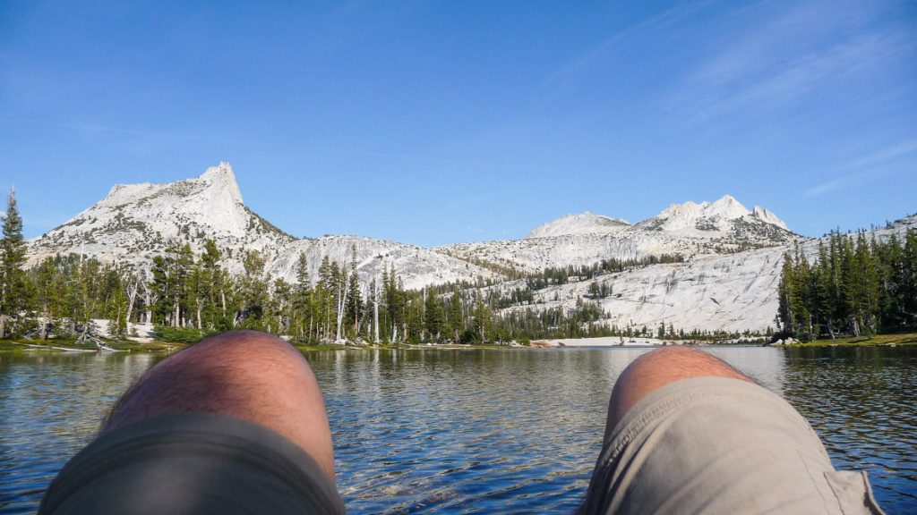 Relaxing by Lower Cathedral Lake