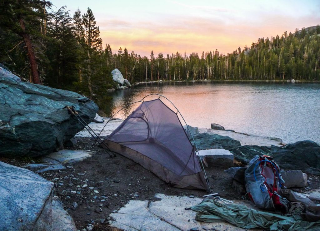 Camping by Rosalie Lake