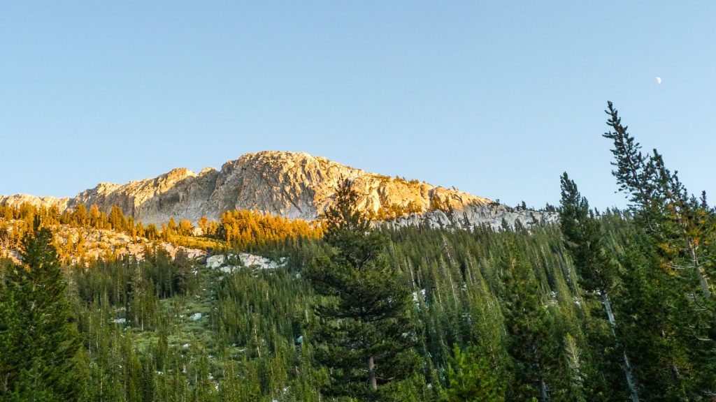 Sunset by Fish Creek campsite, John Muir Trail