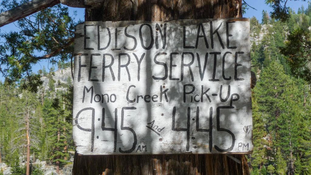 Lake Edison ferry information