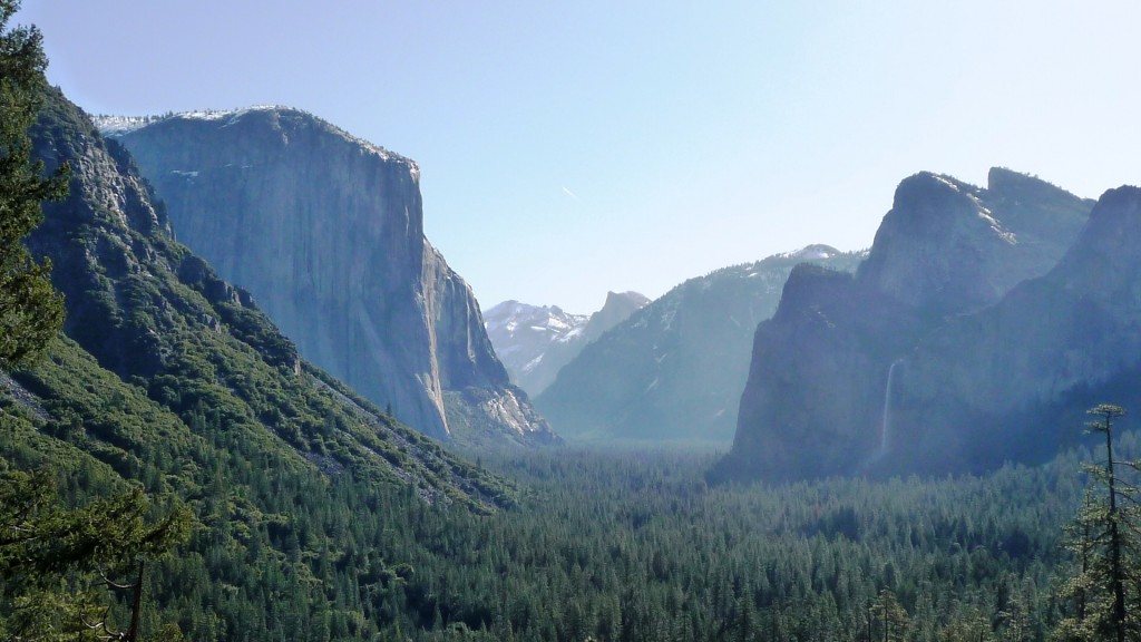 El Capitan, Half Dome, and Bridalveil Falls