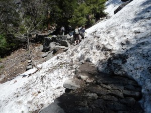 Parts of the trail were covered in snow Parts of the trail were covered in snow