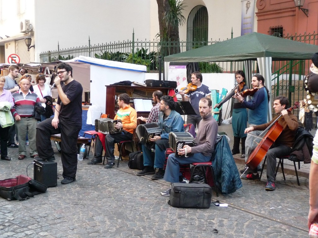 Young musicians performing tango