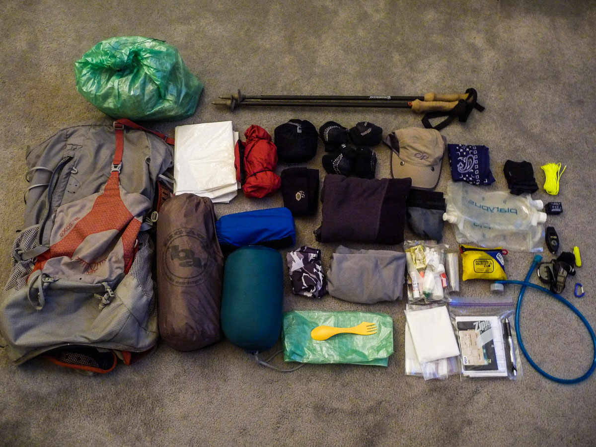 Packing list contents for the West Coast Trail