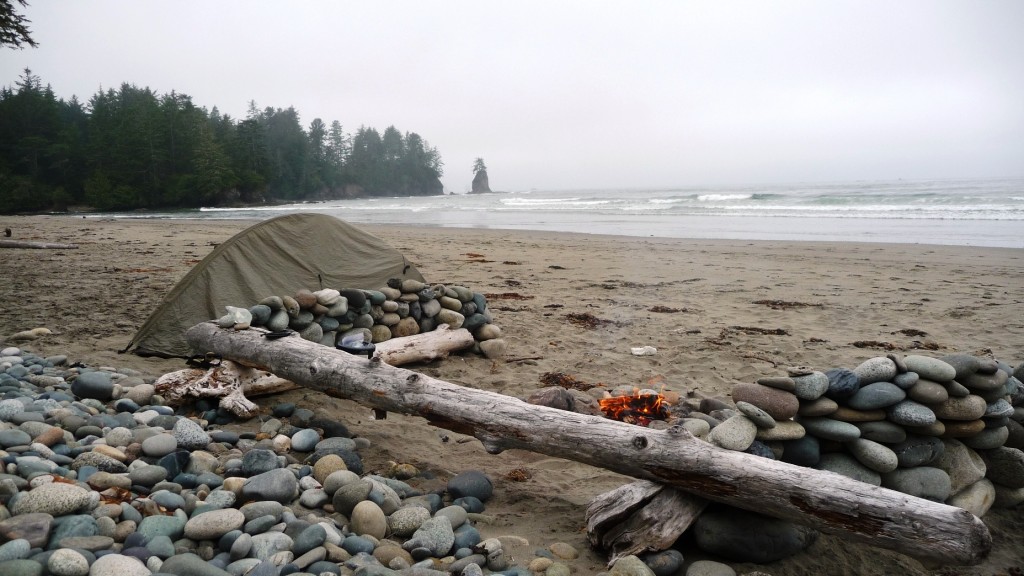 Camping by Ozette River