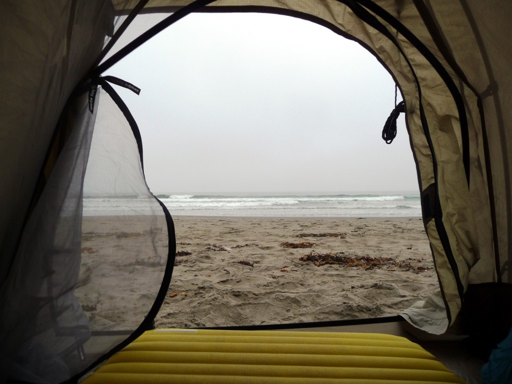 View from inside the tent