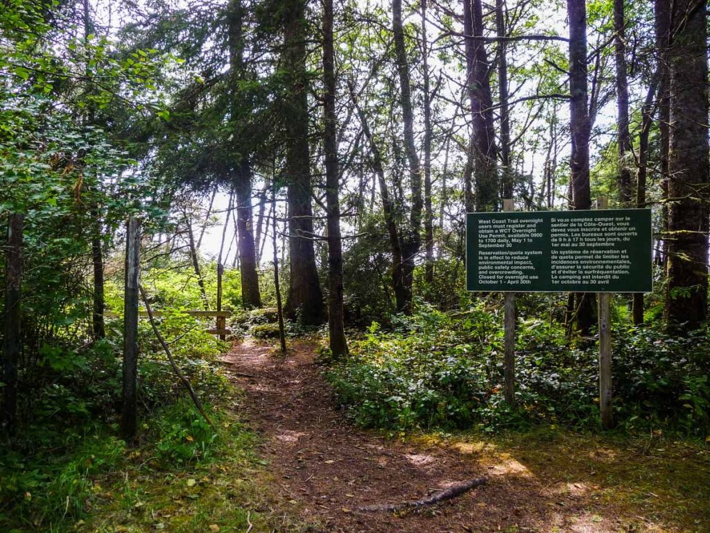 Pachena Bay trailhead