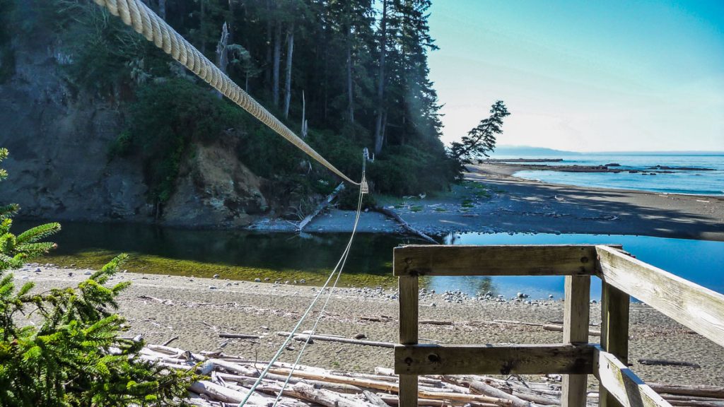 Carmanah Creek cable car, West Coast Trail