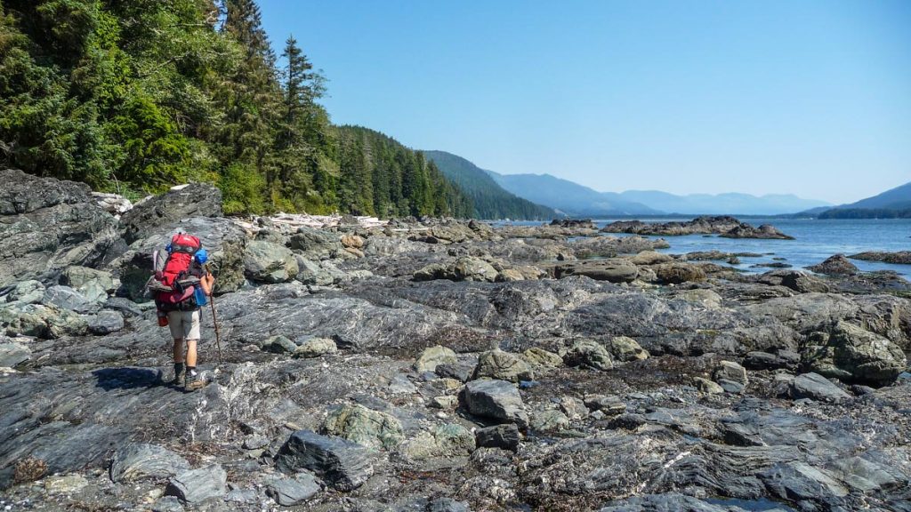 Marie boulder hopping, West Coast Trail