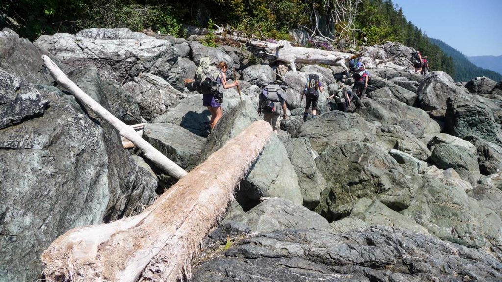 Walking behind a very slow group, West Coast Trail