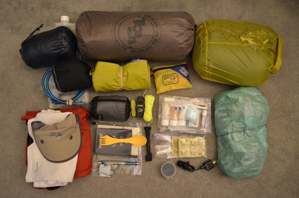 Backpack contents for the Waitukubuli National Trail