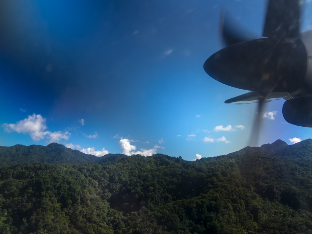 Flying over Dominica