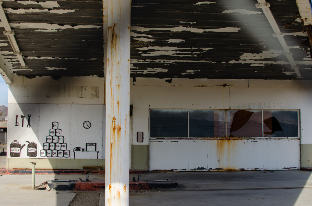 Abandoned gas station in Trona