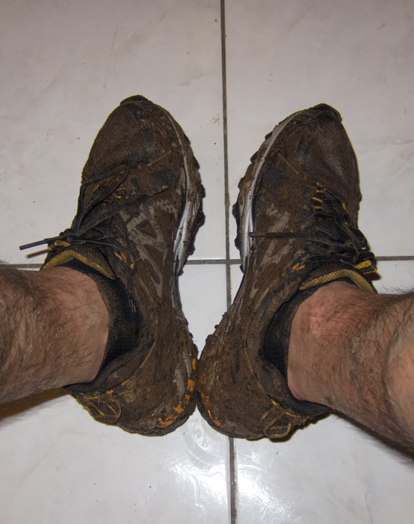 Muddy shoes after Segment 4 of the Waitukubuli National Trail