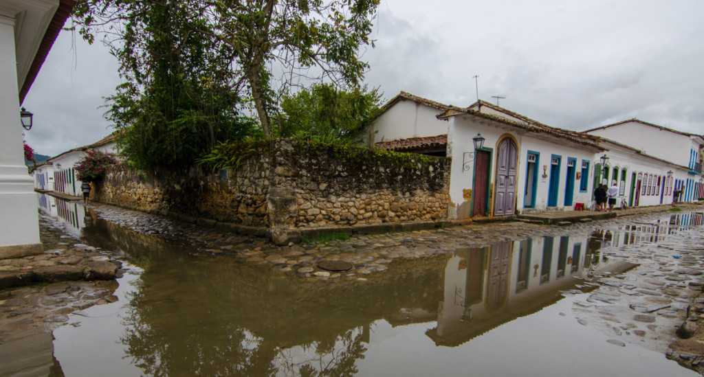 Flooded streets of Paraty, Brazil