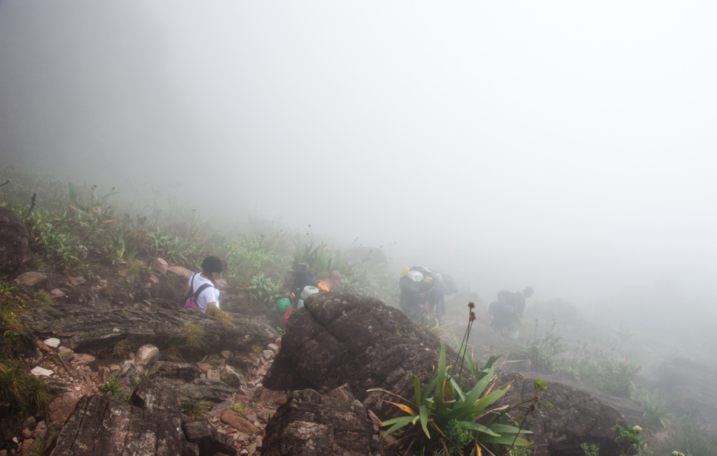 Descending from Mount Roraima