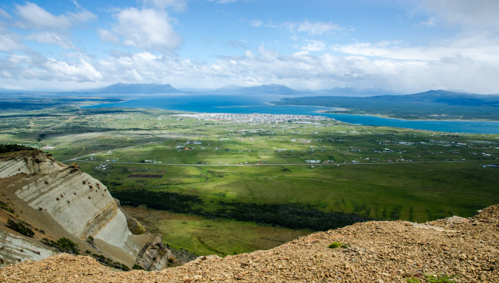 View of Puerto Natales from Mirador Dorotea, Chile