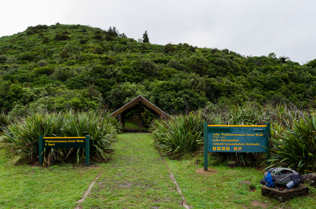 The start of Lake Waikaremoana Great Walk