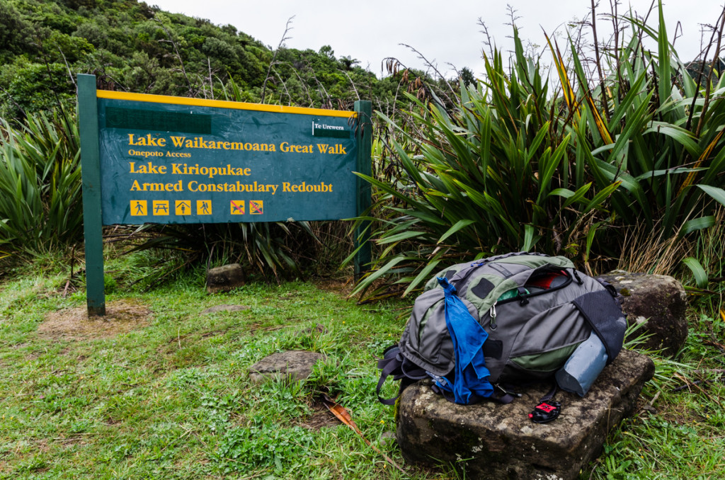 The start of Lake Waikaremoana Great Walk