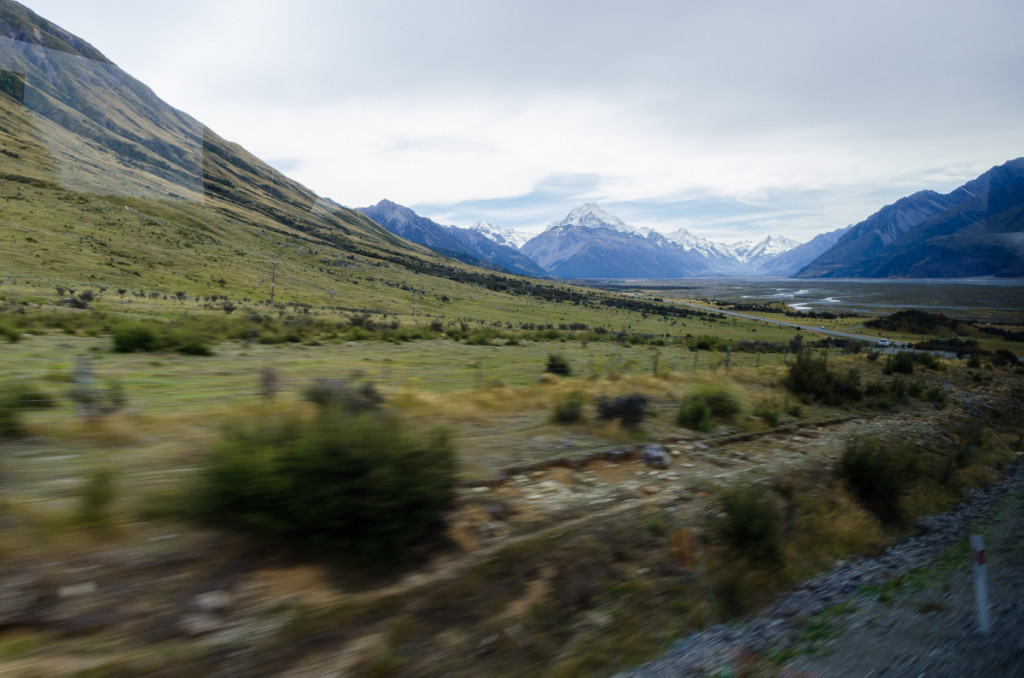 Bus to Mount Cook, New Zealand