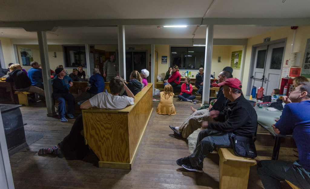 Ranger talk, Lake Mackenzie Hut, Routeburn Track