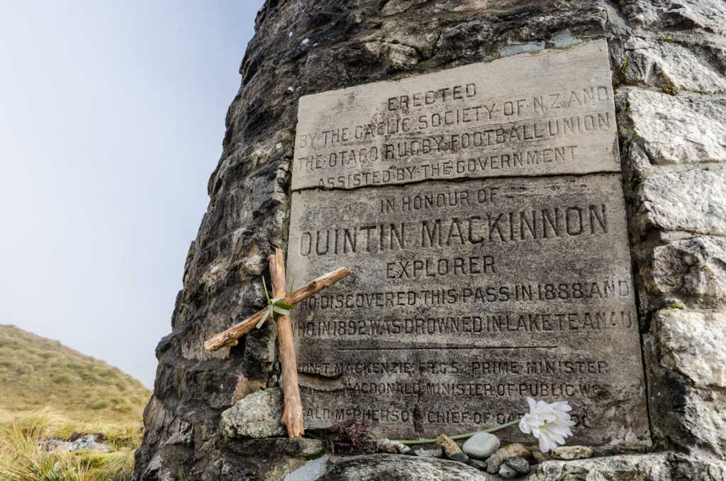 Mackinnon Pass Memorial, Milford Track