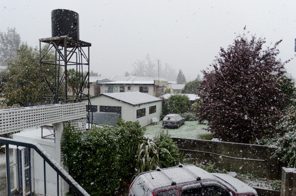 Te Anau covered in snow