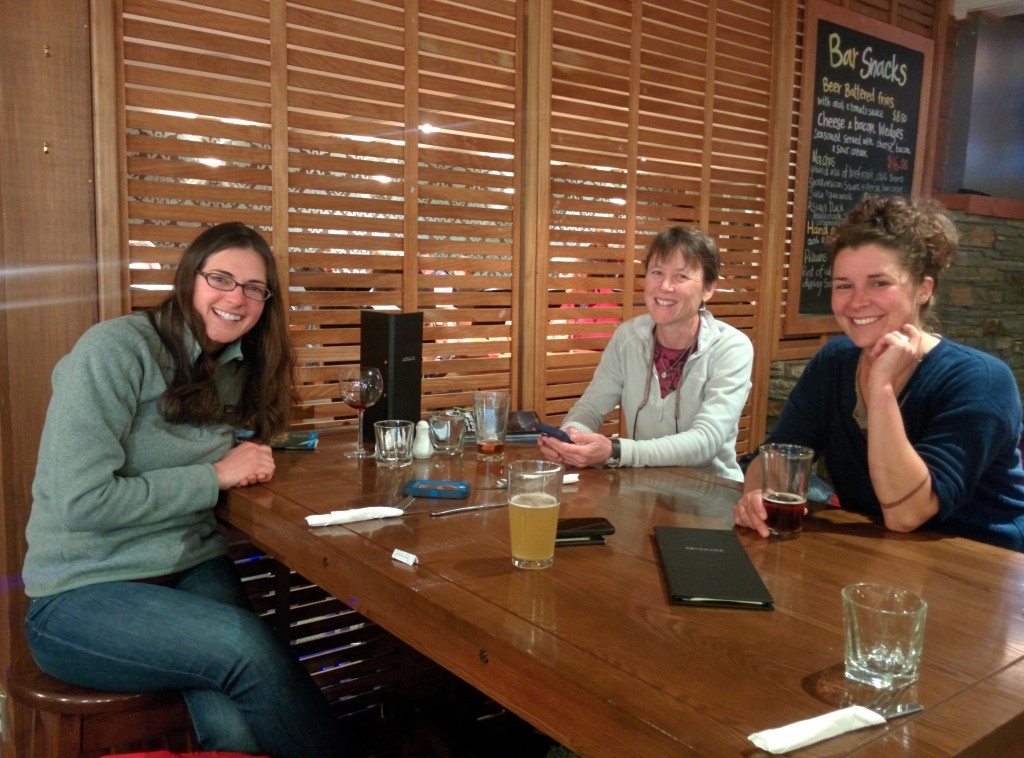 Alicia, Cathy, and Carla at The Fat Duck, Te Anau