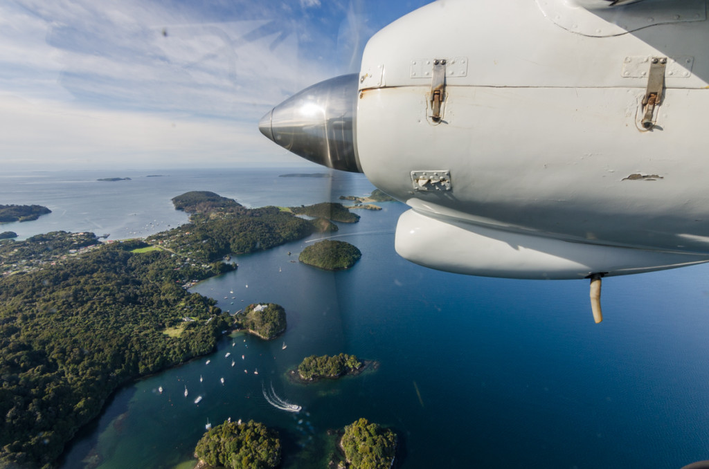 Flying over Oban, Stewart Island, New Zealand