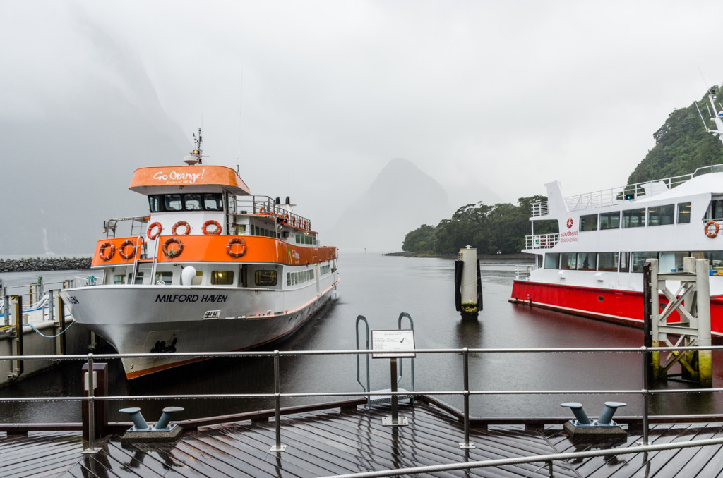 Cruise ships at Milford Sound
