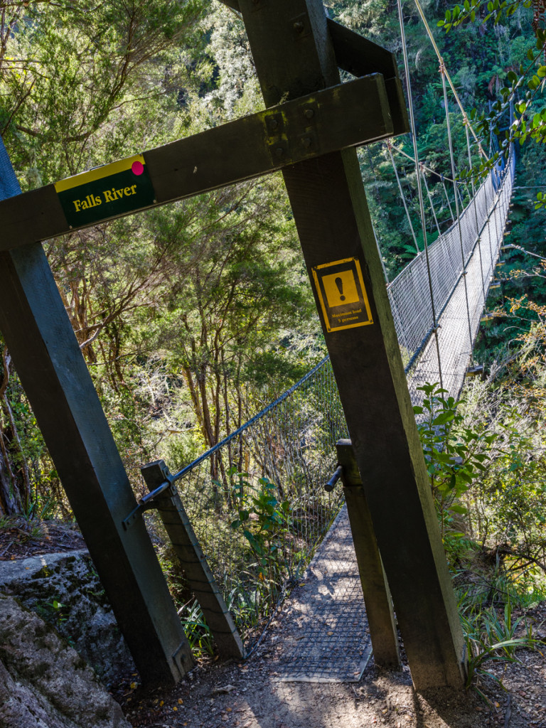 Falls River swing bridge, Abel Tasman Coast Track