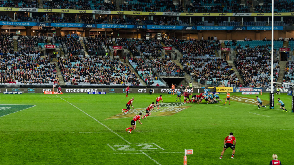 Waratahs vs Crusaders match at Stadium Australia