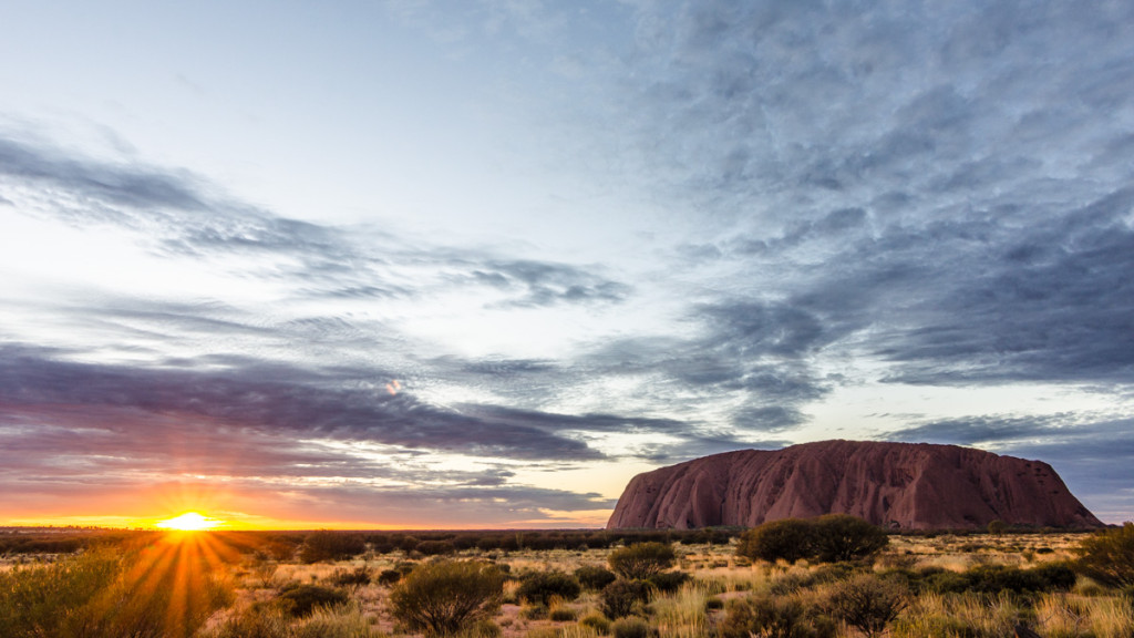 Uluru during sunrise