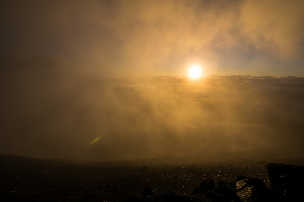 Sunrise from Mount Fuji summit