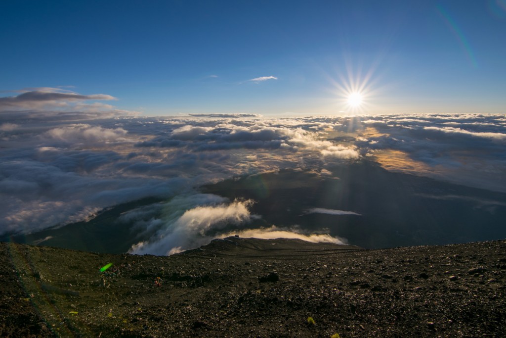 Sunrise from Mount Fuji summit