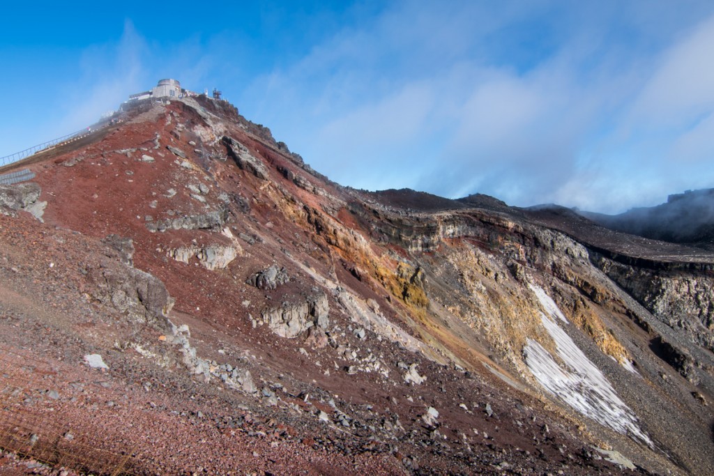 Walking around the top of Mount Fuji