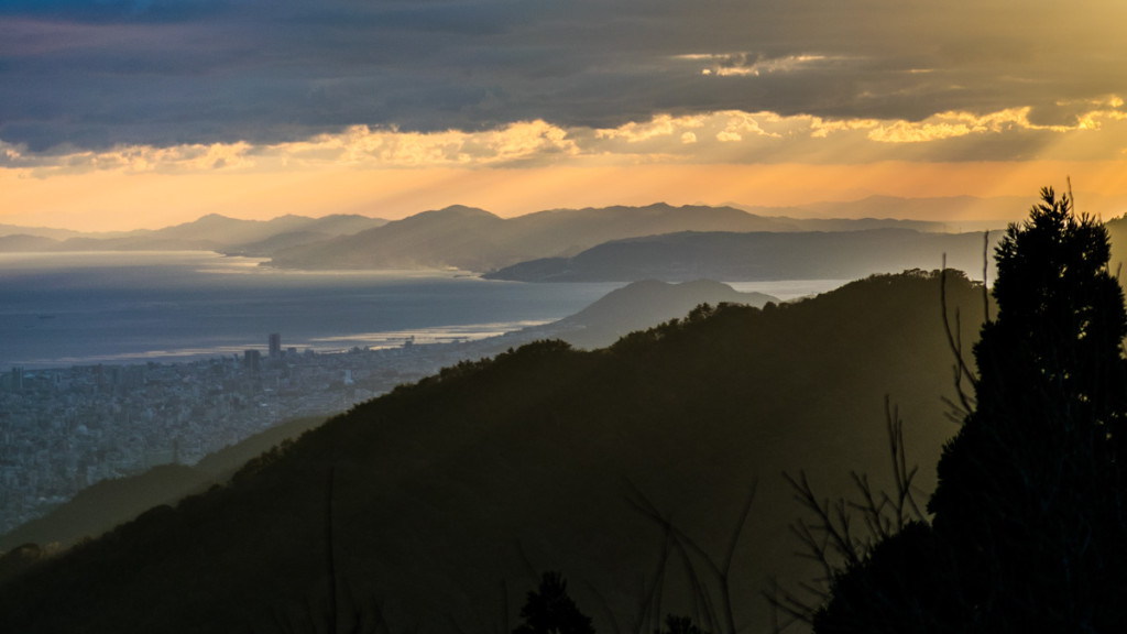 Sunset over Kobe from Mount Rokko