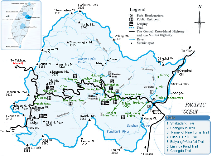 Taroko National Park Map