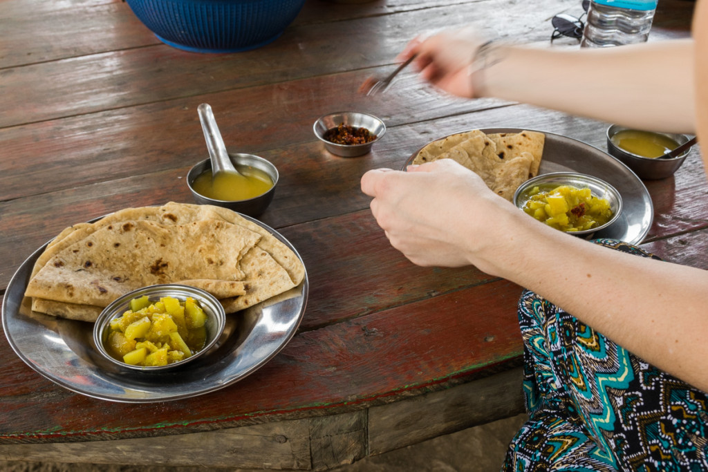 Lunch during hike from Kalaw to Inle Lake, Myanmar