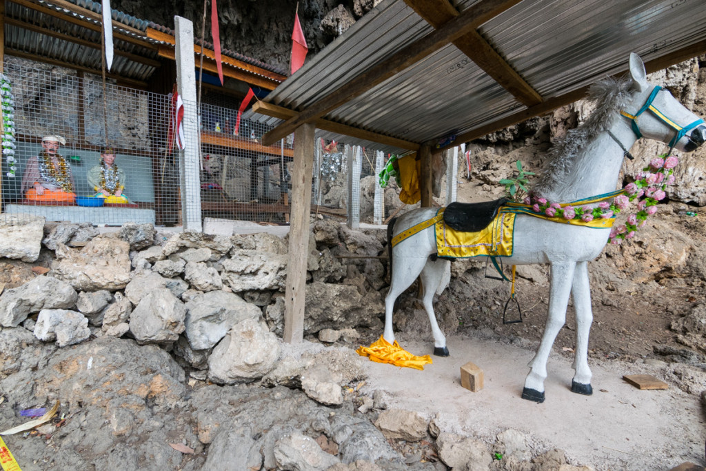 Shrine by waterfall, Hsipaw