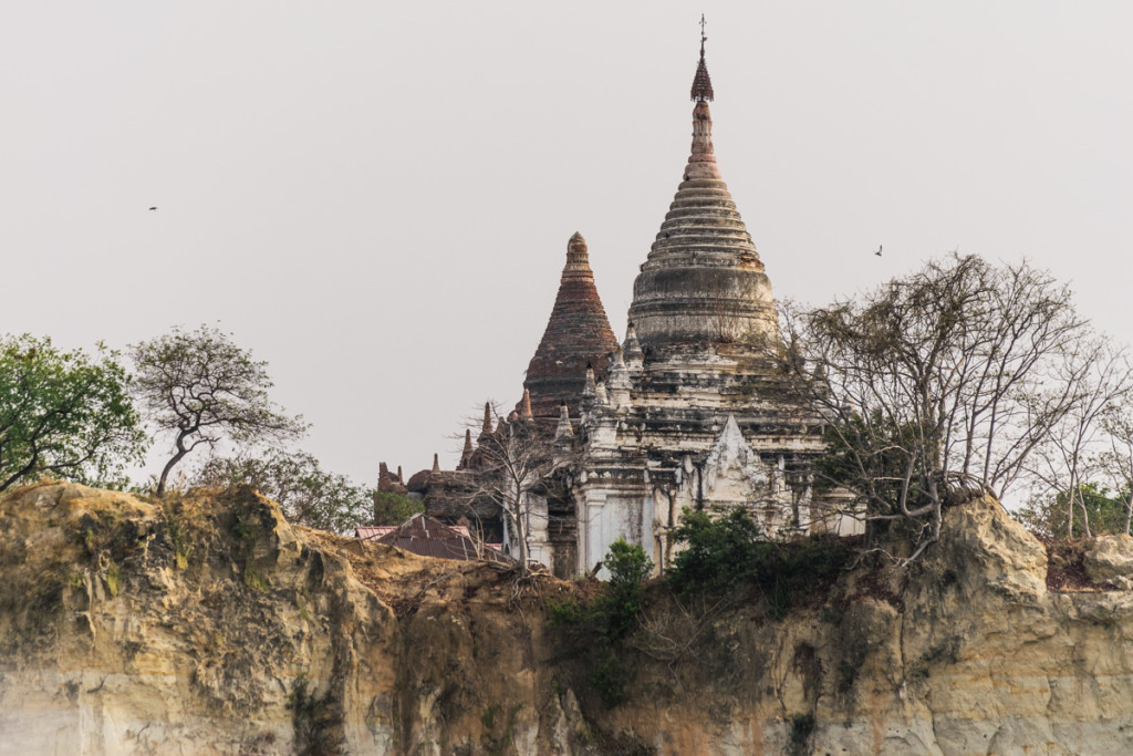 First views of Bagan from boat from Mandalay