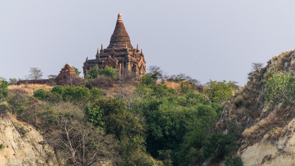 First views of Bagan from boat from Mandalay