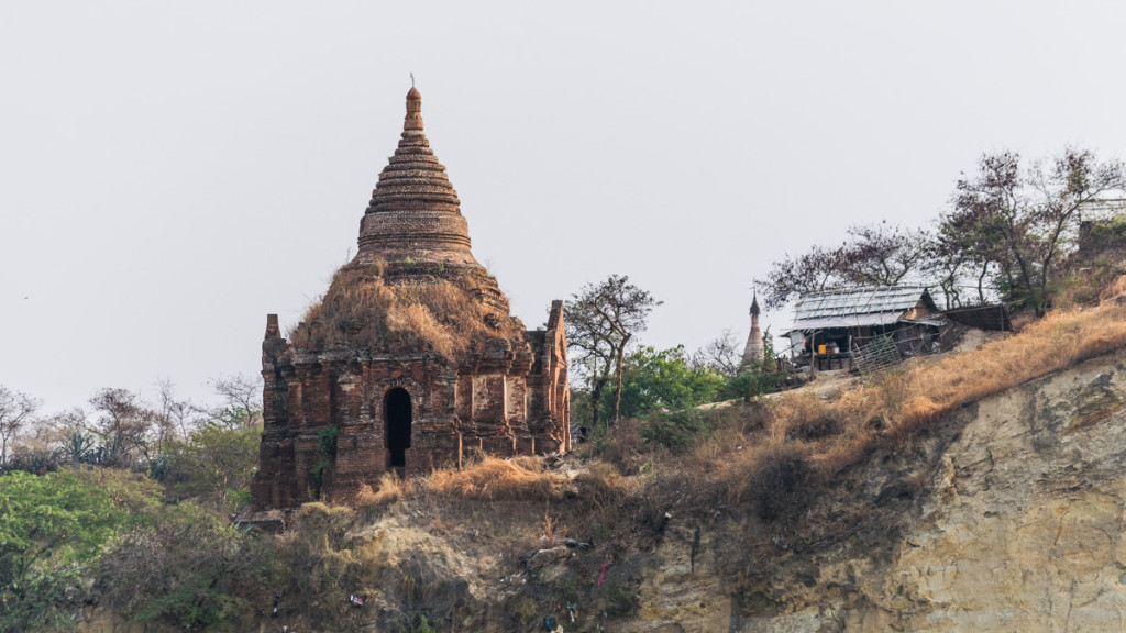 First views of Bagan from boat from Mandalay