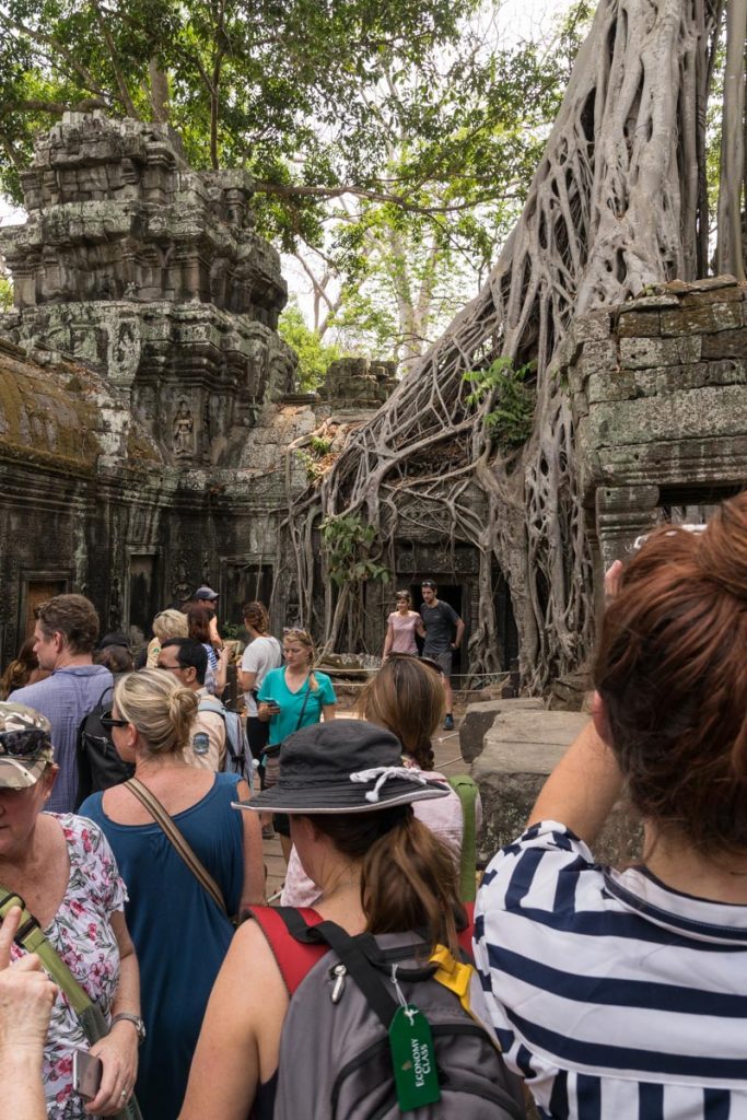 Long lines at Ta Prohm temples