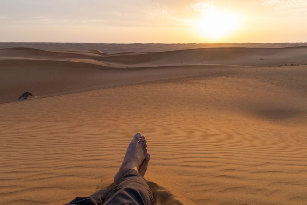Sunset over Sharqiya Sands