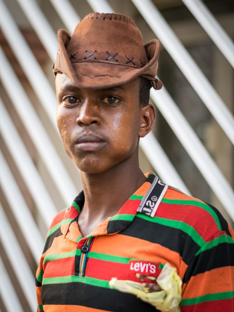 Man chewing khat, Djibouti City