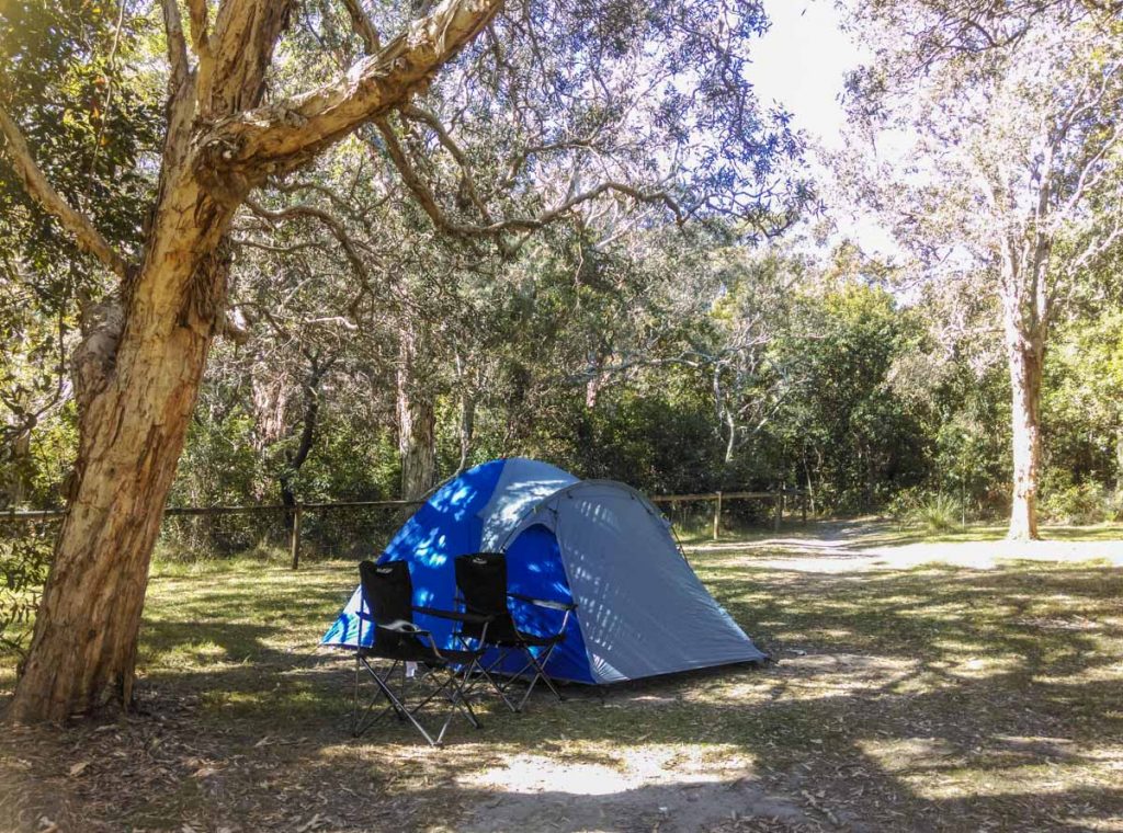 Camping at Kylies Hut Walk-in Campground, Crowdy Bay National Park (Photo Credit: Jenni)