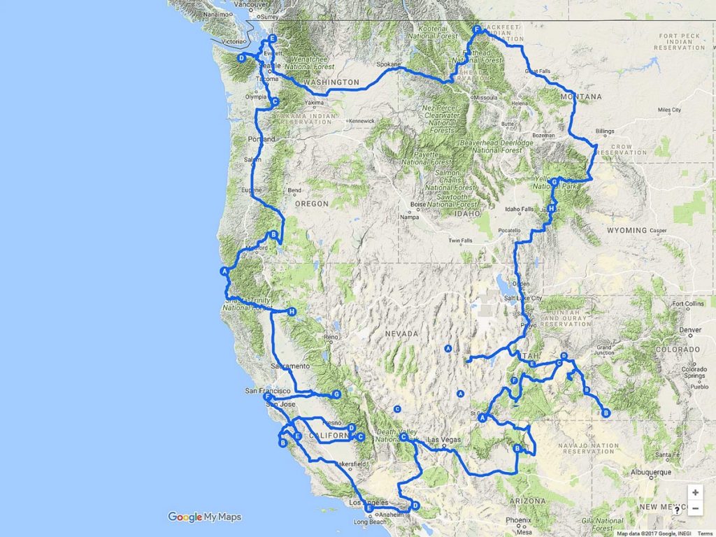 western road trip itinerary 7 days